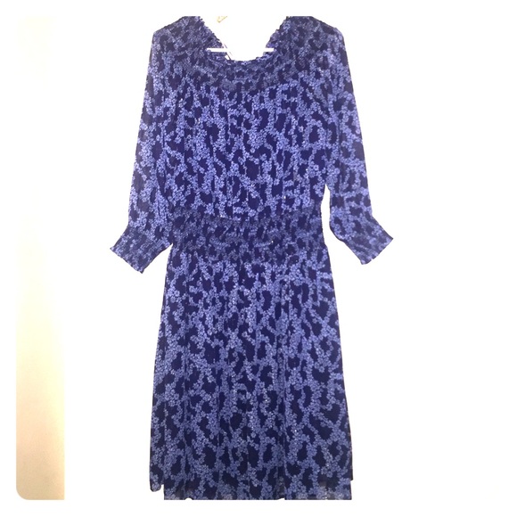 MICHAEL KORS navy BLUE sparkly long sleeve DRESS - Picture 2 of 8